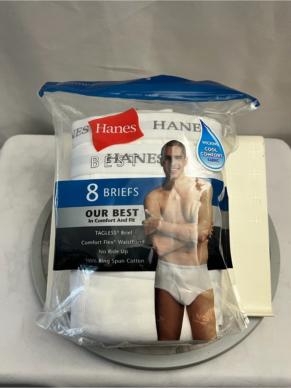 Hanes Best Men’s Tagless White Briefs 8 Pack Size Large 36-38 Comfort Flex NIP
